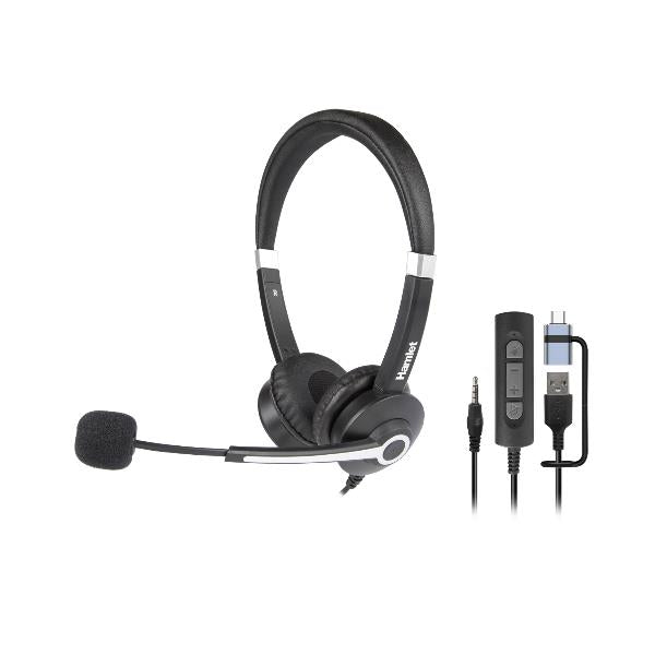 HAMLET CUFFIA BUSINESS BIAURALE CON MIC. HHEADM-UJX