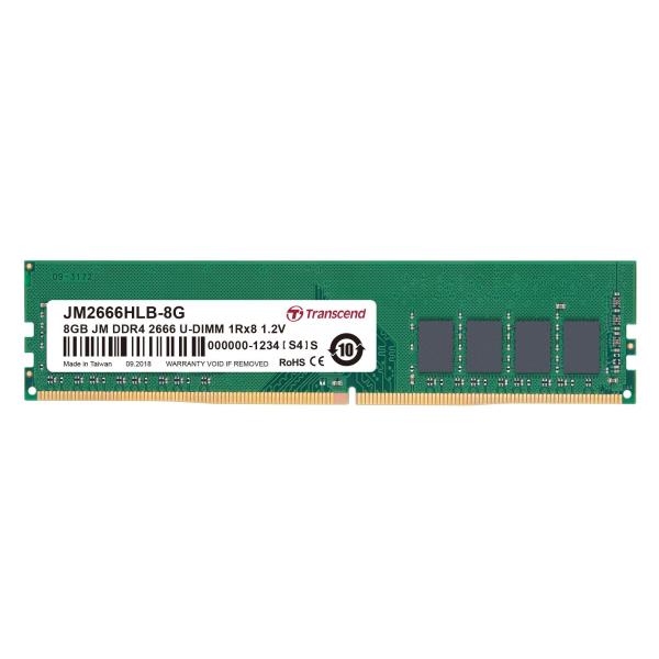 TRANSCEND 8GB JM DDR4 2666 U-DIMM 1RX8 JM2666HLB-8G