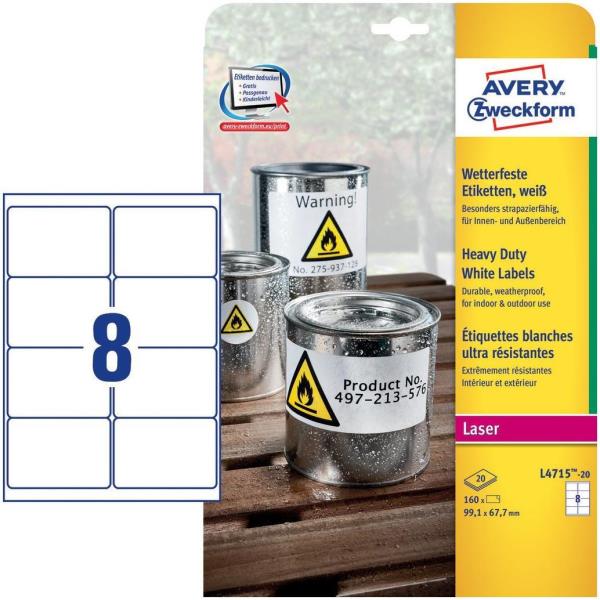 AVERY ETIC.POLIESTERE 99.1X67.7 20FF L4715-20