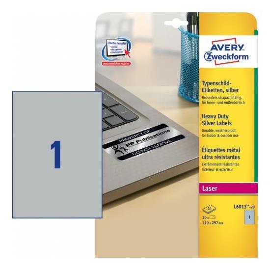 AVERY ETIC. POLIESTERE ARGENTO 210X297 L6013-20