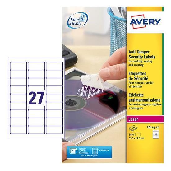 AVERY ETICH. ANTIMANOM. 63 5X29 6 20FF L6114-20