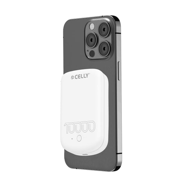 Celly MAGPB10000PROWH batteria portatile 10000 mAh Carica wireless Bianco