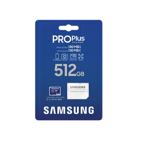SAMSUNG MICRO SD 512GB XC  CLASSE U3 A2 MB-MD512SA/EU