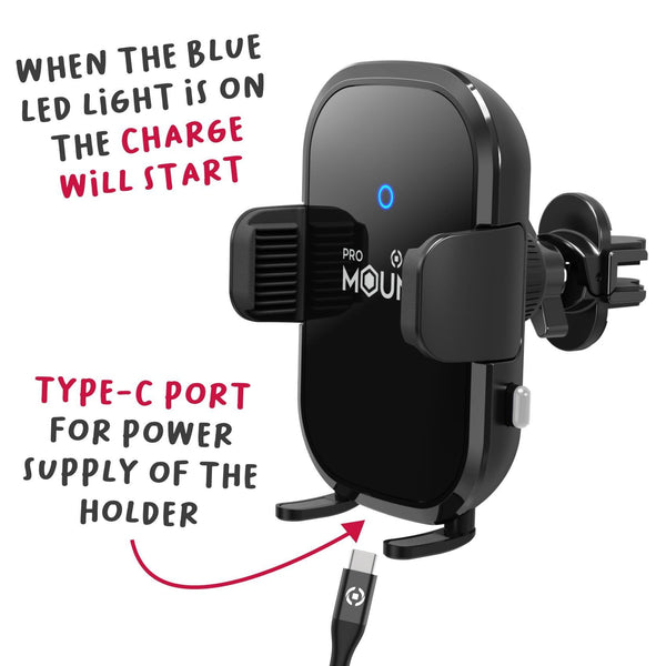 Celly MOUNTCHARGE15 Supporto attivo Telefono cellulare/smartphone Nero