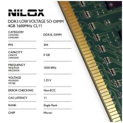 NILOX RAM DDR3L SO-DIMM 4GB 1600MHZ CL11 NXS4L1600M1C11