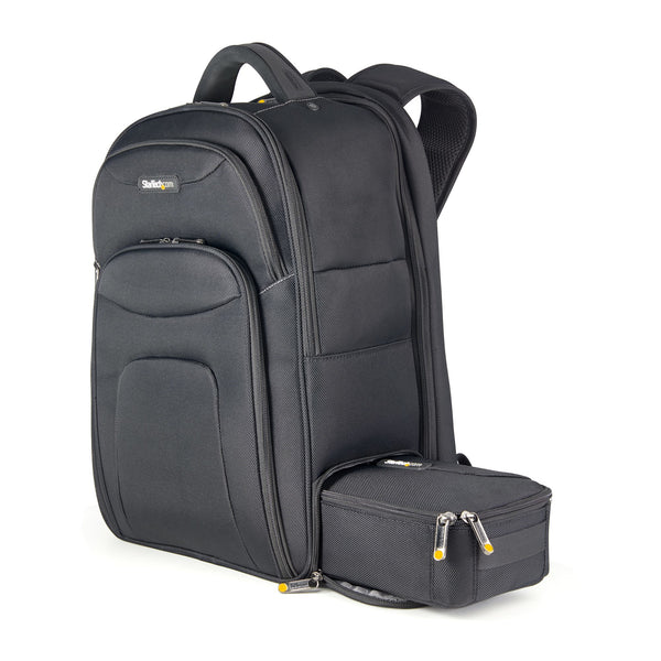 StarTech.com Zaino per Laptop 17.3" con Custodia per Accessori Rimovibile - Zaino per Professionisti Informatici in Nylon Balistico per Lavoro/Viaggi - Zaino porta PC Ergonomico con Tasche per Notebook/Tablet