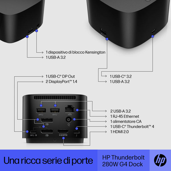 HP Thunderbolt Dock 280W G4 con cavo combo